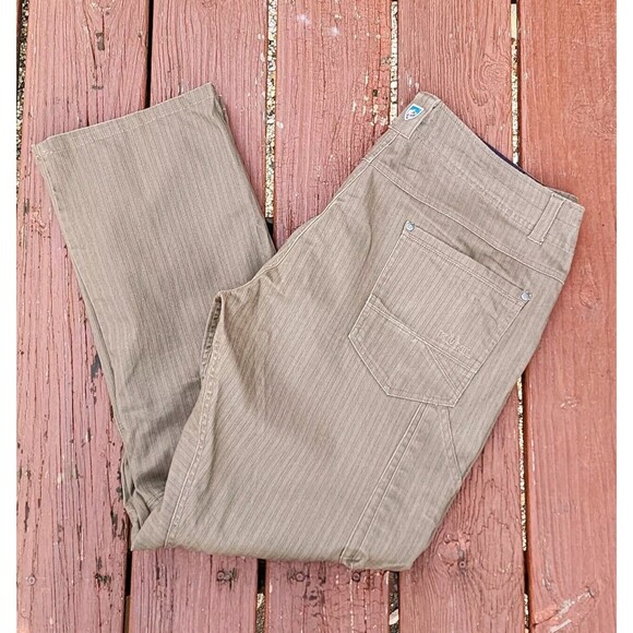 Kuhl‎ Mens Pants Patina Dye Outdoor Tan Casual workPin striped 38x32”